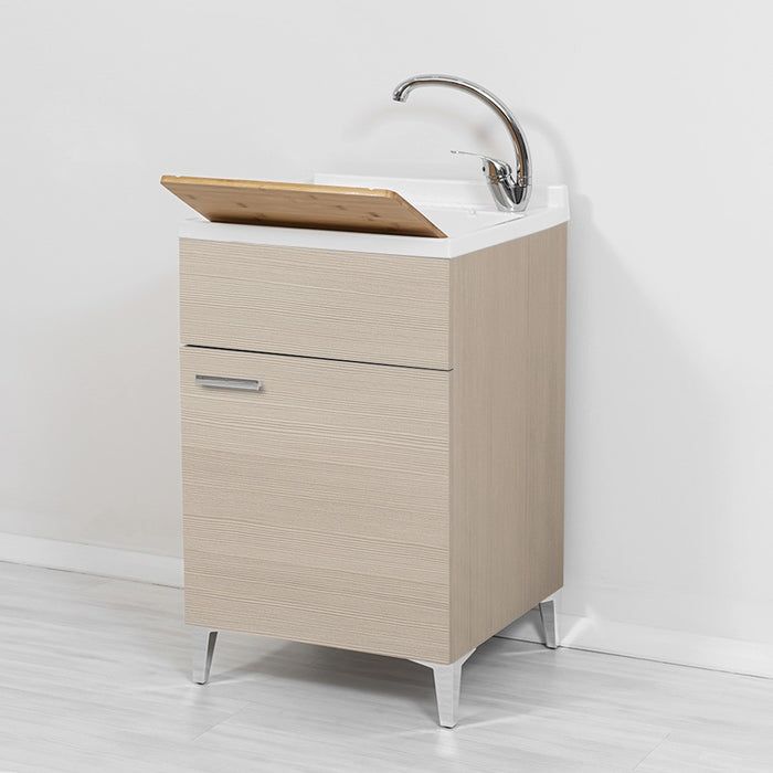 Mobile lavatoio larice 50x50 cm vasca in resina e asse lavapanni Desya