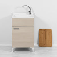 Mobile lavatoio larice 50x50 cm vasca in resina e asse lavapanni Desya