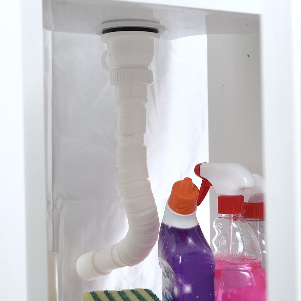 Mobile lavatoio salvaspazio 42x34 cm vasca completa di kit di scarico