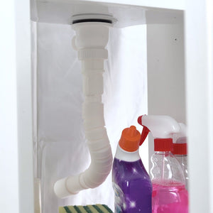 Mobile lavatoio salvaspazio 42x34 cm vasca completa di kit di scarico