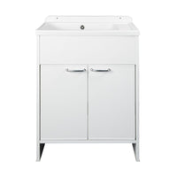 Mobile Lavatoio salvaspazio 58x38 cm in PVC bianco 2 ante Platone