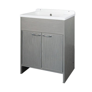 Mobile Lavatoio salvaspazio 58x38 cm in PVC rovere grigio 2 ante Platone