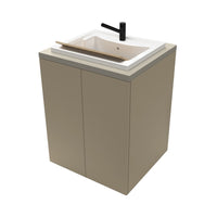 Mobile lavatoio tortora 71x65 cm con ante e vasca in resina Wanda