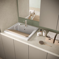 Mobile lavatoio tortora 71x65 cm con ante e vasca in resina Wanda