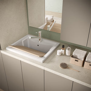 Mobile lavatoio tortora 71x65 cm con ante e vasca in resina Wanda