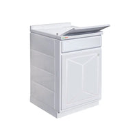 Lavatoio 45x50 cm bianco 1 anta con vasca e asse lavapanni