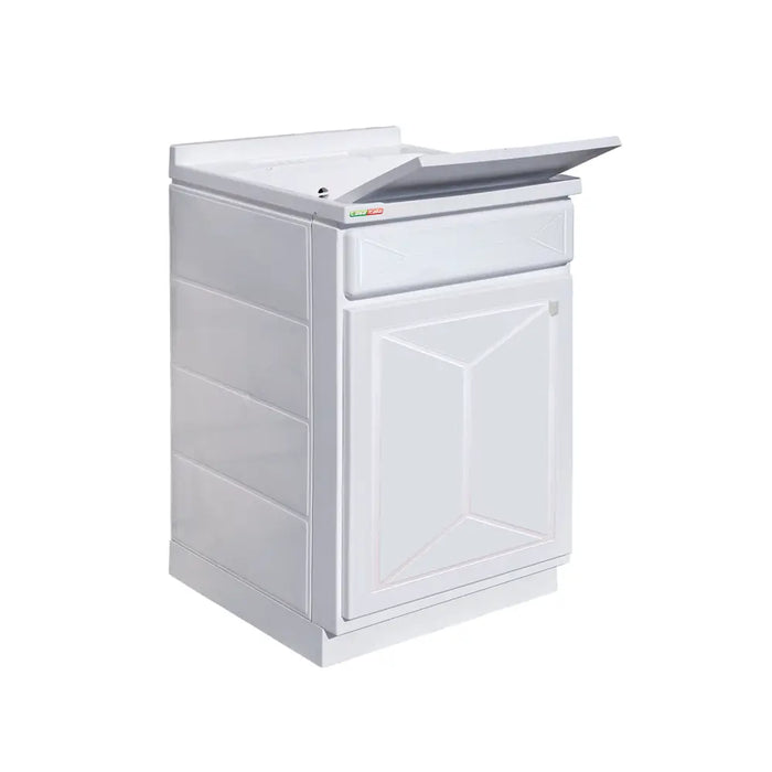 Lavatoio 45x50 cm bianco 1 anta con vasca e asse lavapanni