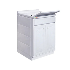 Lavatoio 60x60 cm bianco 2 ante con vasca e asse lavapanni