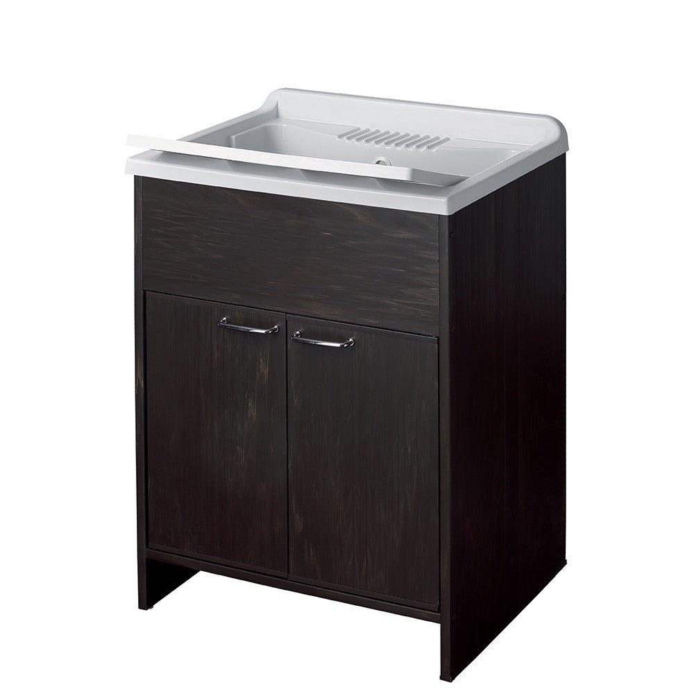 Mobile lavatoio wengÃ¨ 60x50 con vasca e asse lavapanni in resina