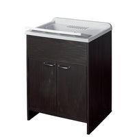 Mobile lavatoio wengÃ¨ 60x50 con vasca e asse lavapanni in resina