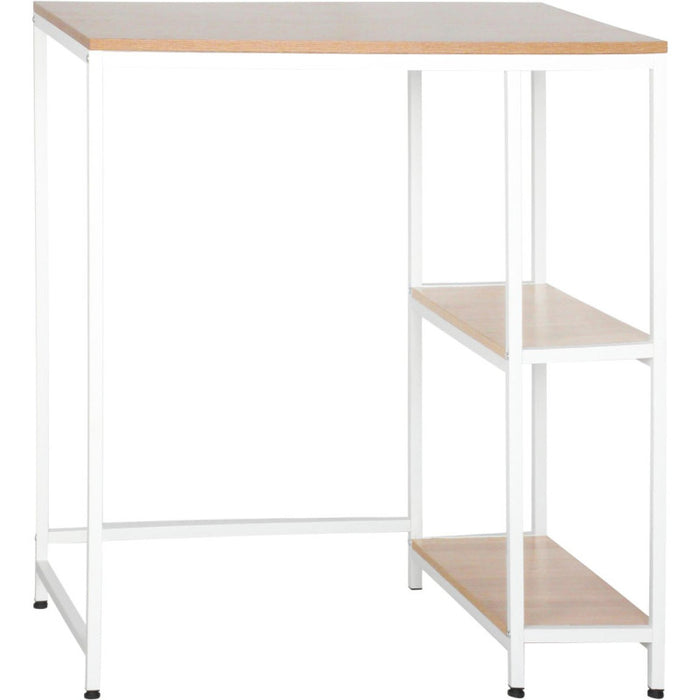 Mobile Lavatrice Janet Con 2 Ripiani Metallo Bianco /legno Trattato Naturale 90x60x93cm