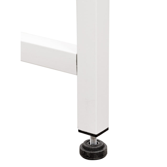 Mobile Lavatrice Janet Con 3 Ripiani Metallo Bianco /legno Trattato Naturale 68x24x165cm