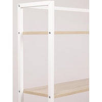 Mobile Lavatrice Janet Con 3 Ripiani Metallo Bianco /legno Trattato Naturale 68x24x165cm