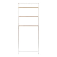 Mobile Lavatrice Janet Con 3 Ripiani Metallo Bianco /legno Trattato Naturale 68x24x165cm