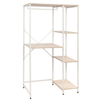 Mobile Lavatrice Janetcon 4 Ripiani Metallo Bianco /legno Trattato Naturale 100x60x177cm