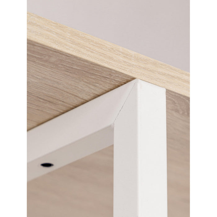 Mobile Lavatrice Janetcon 4 Ripiani Metallo Bianco /legno Trattato Naturale 100x60x177cm