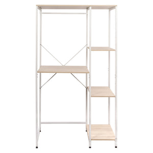 Mobile Lavatrice Janetcon 4 Ripiani Metallo Bianco /legno Trattato Naturale 100x60x177cm