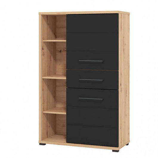 MOBILE LIBRERIA LUSITANIA ROVERE ARTIGIANO E NERO