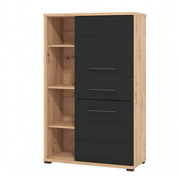 MOBILE LIBRERIA LUSITANIA ROVERE ARTIGIANO E NERO