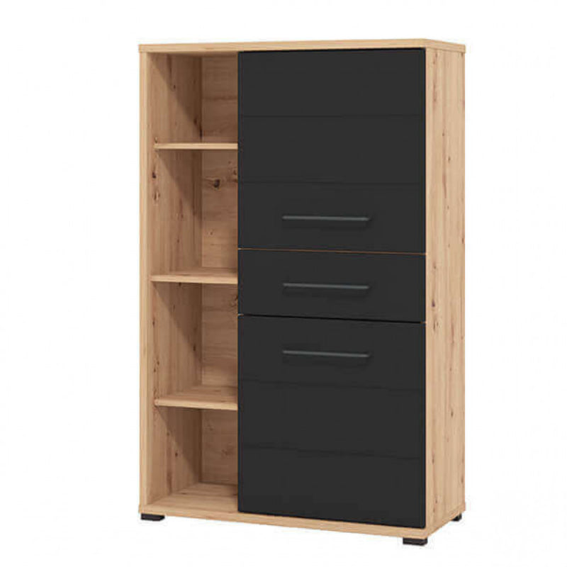 MOBILE LIBRERIA LUSITANIA ROVERE ARTIGIANO E NERO