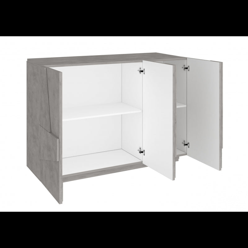 Mobile madia credenza Ping 120 – 3 ante – Cemento Bronx