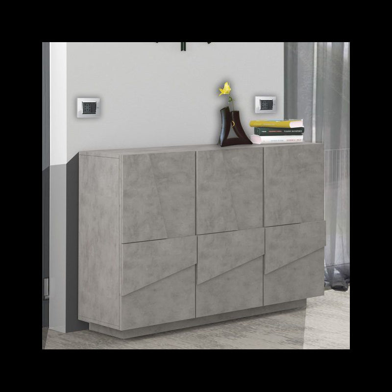 Mobile madia credenza Ping 120 – 3 ante – Cemento Bronx