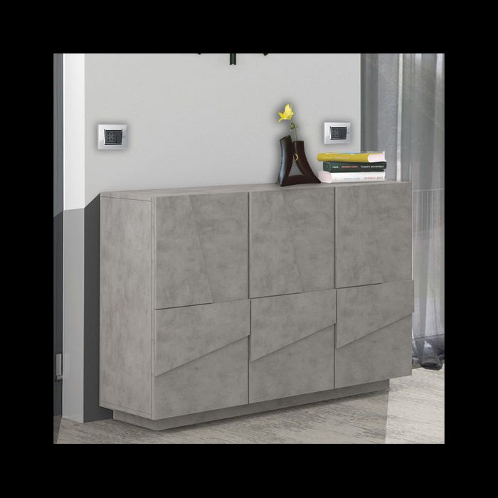 Mobile madia credenza Ping 120 – 3 ante – Cemento Bronx
