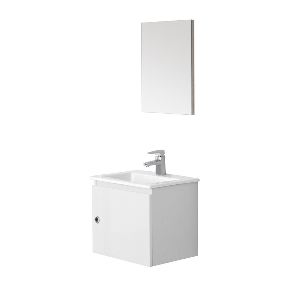 Mobile moderno salvaspazio bianco laccato 50x36,5 cm con anta