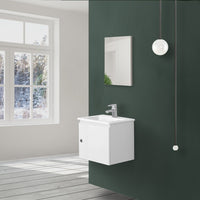 Mobile moderno salvaspazio bianco laccato 50x36,5 cm con anta