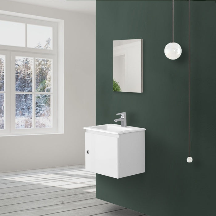 Mobile moderno salvaspazio bianco laccato 50x36,5 cm con anta