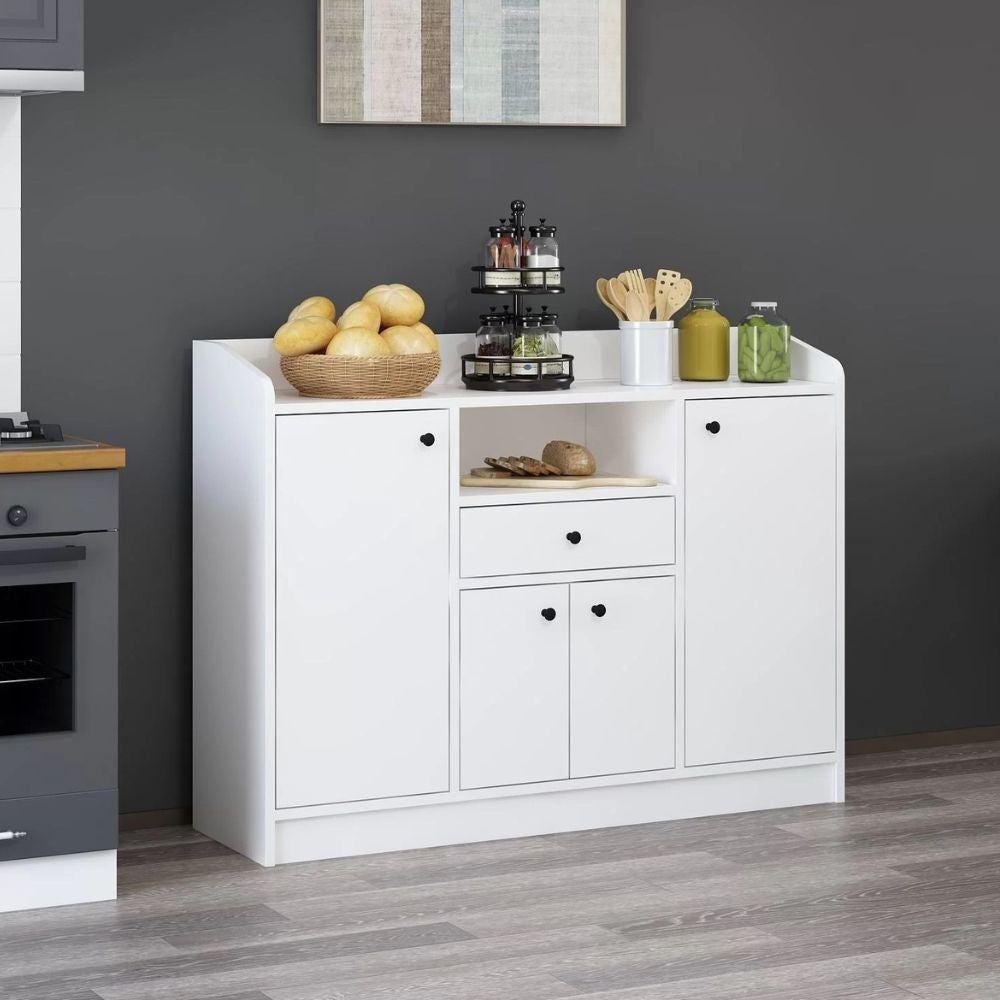 Mobile multiuso Arina bianco 4 ante e cassetto 120x35x90H