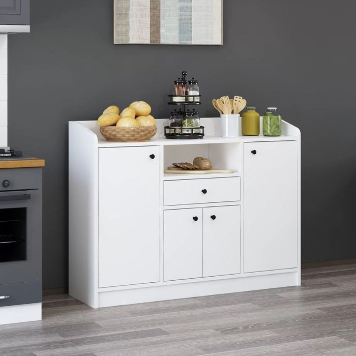 Mobile multiuso Arina bianco 4 ante e cassetto 120x35x90H