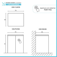 Mobile multiuso con due ante 79x65x91 cm effetto legno e bianco Wanda