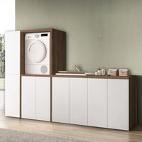 Mobile multiuso con due ante 79x65x91 cm effetto legno e bianco Wanda