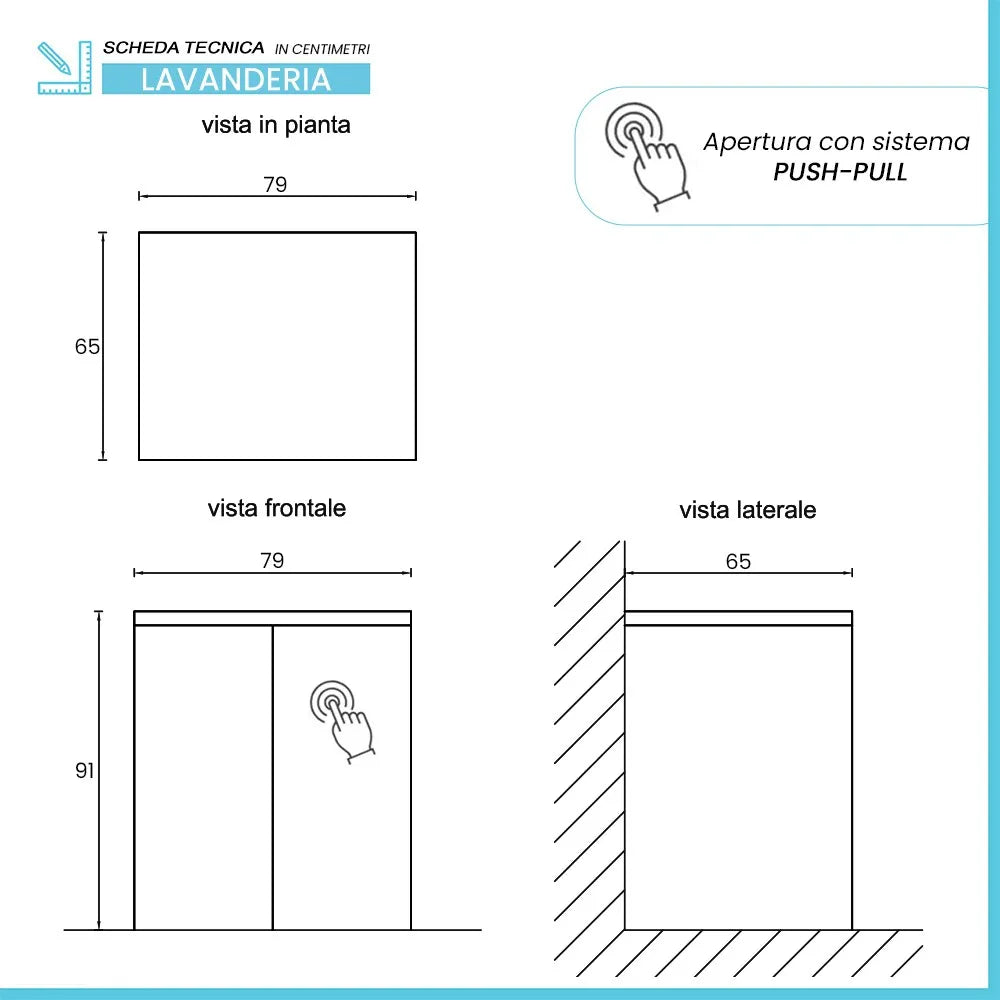 Mobile multiuso con due ante 79x65x91 cm pietra e tortora Wanda