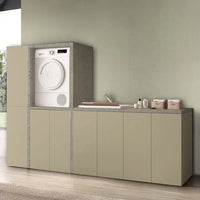 Mobile multiuso con due ante 79x65x91 cm pietra e tortora Wanda