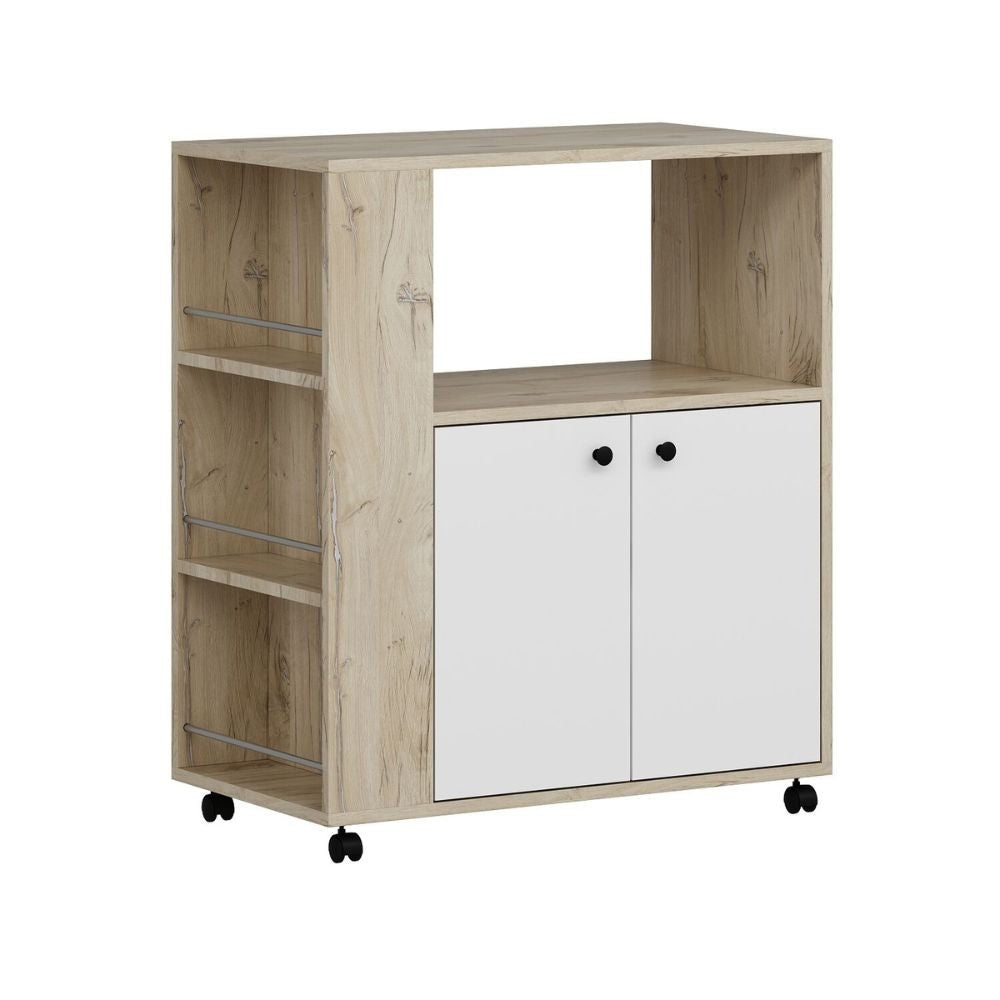 Mobile multiuso elegante e funzionale rovere e bianco Monni 82x45x95H – Ordine e Design