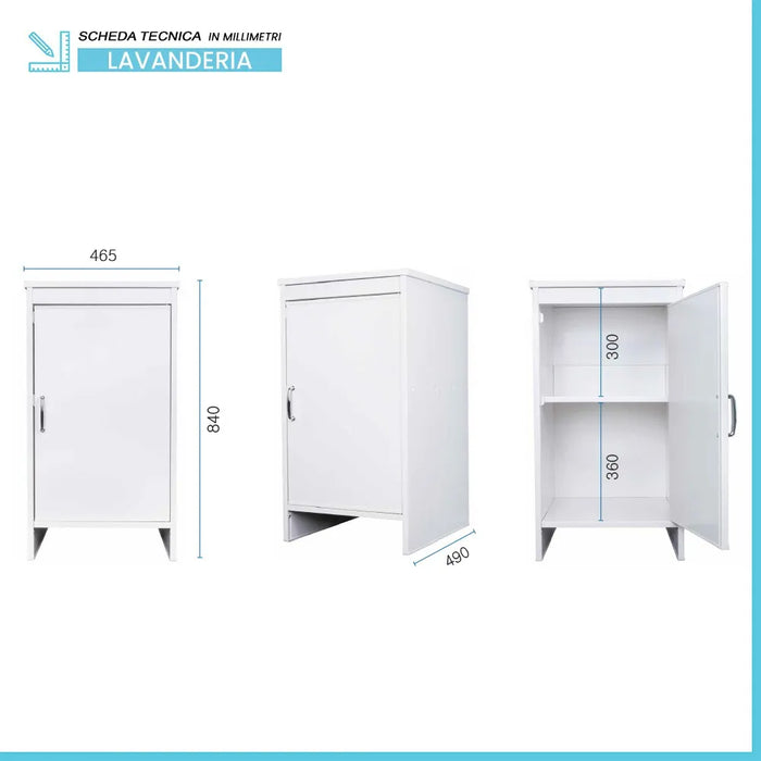 Mobile multiuso lavanderia 45x50 cm in PVC con ripiano interno Kandy