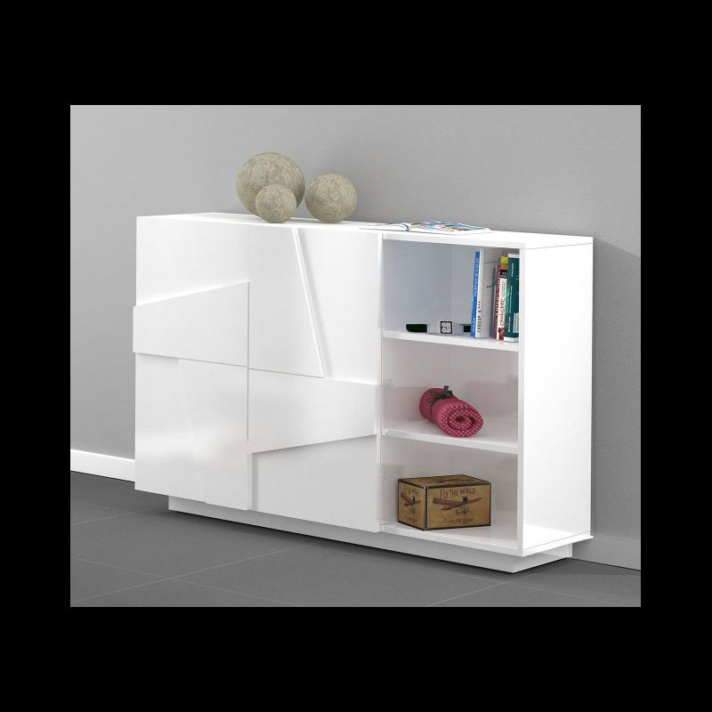 Mobile Multiuso Ping 120 2 Ante/ 3 Vani Colore Bianco Lucido