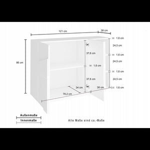 Mobile Multiuso Ping 120 2 Ante/ 3 Vani Cemento Bronx