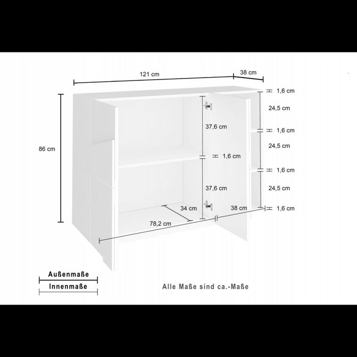 Mobile Multiuso Ping 120 2 Ante/ 3 Vani Cemento Bronx