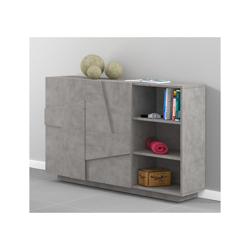 Mobile Multiuso Ping 120 2 Ante/ 3 Vani Cemento Bronx