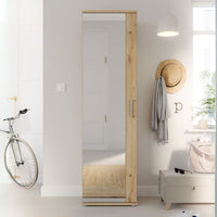 Mobile multiuso scarpiera Olimpia rovere con anta a specchio 50x35x179