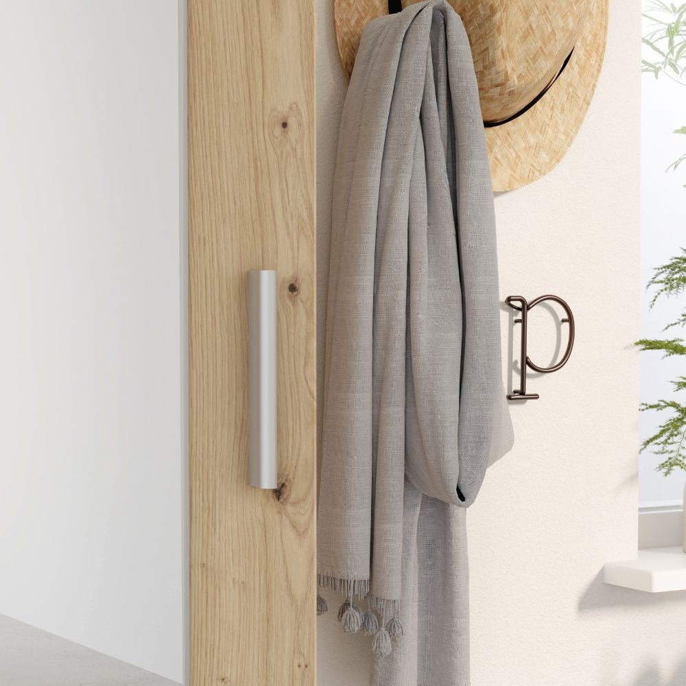 Mobile multiuso scarpiera Olimpia rovere con anta a specchio 50x35x179