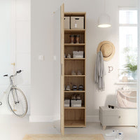 Mobile multiuso scarpiera Olimpia rovere con anta a specchio 50x35x179