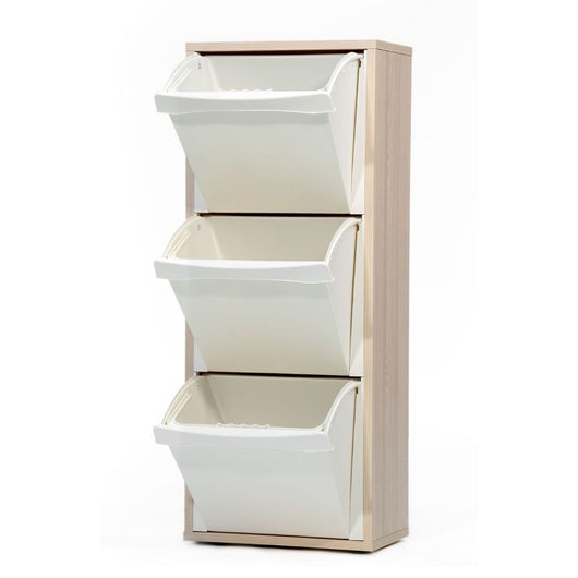 Mobile Pattumiera Helena olmo 40x25x102H – Eleganza e Funzionalità per la Raccolta Differenziata