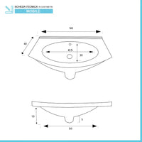 Mobile per bagno sospeso 90 cm Maiori verde con lavabo e specchio 
