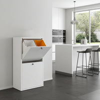 Mobile per la raccolta differenziata EMI – 4 scomparti (80 L), bianco, design moderno e funzionale