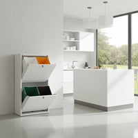 Mobile per la raccolta differenziata EMI – 4 scomparti (80 L), bianco, design moderno e funzionale