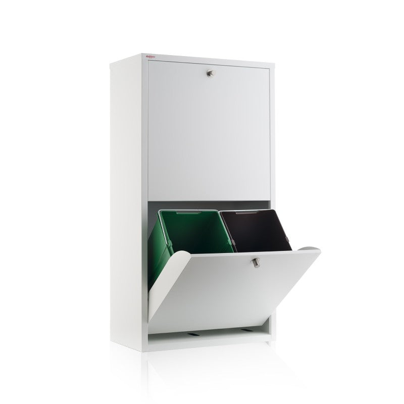 Mobile per la raccolta differenziata EMI – 4 scomparti (80 L), bianco, design moderno e funzionale